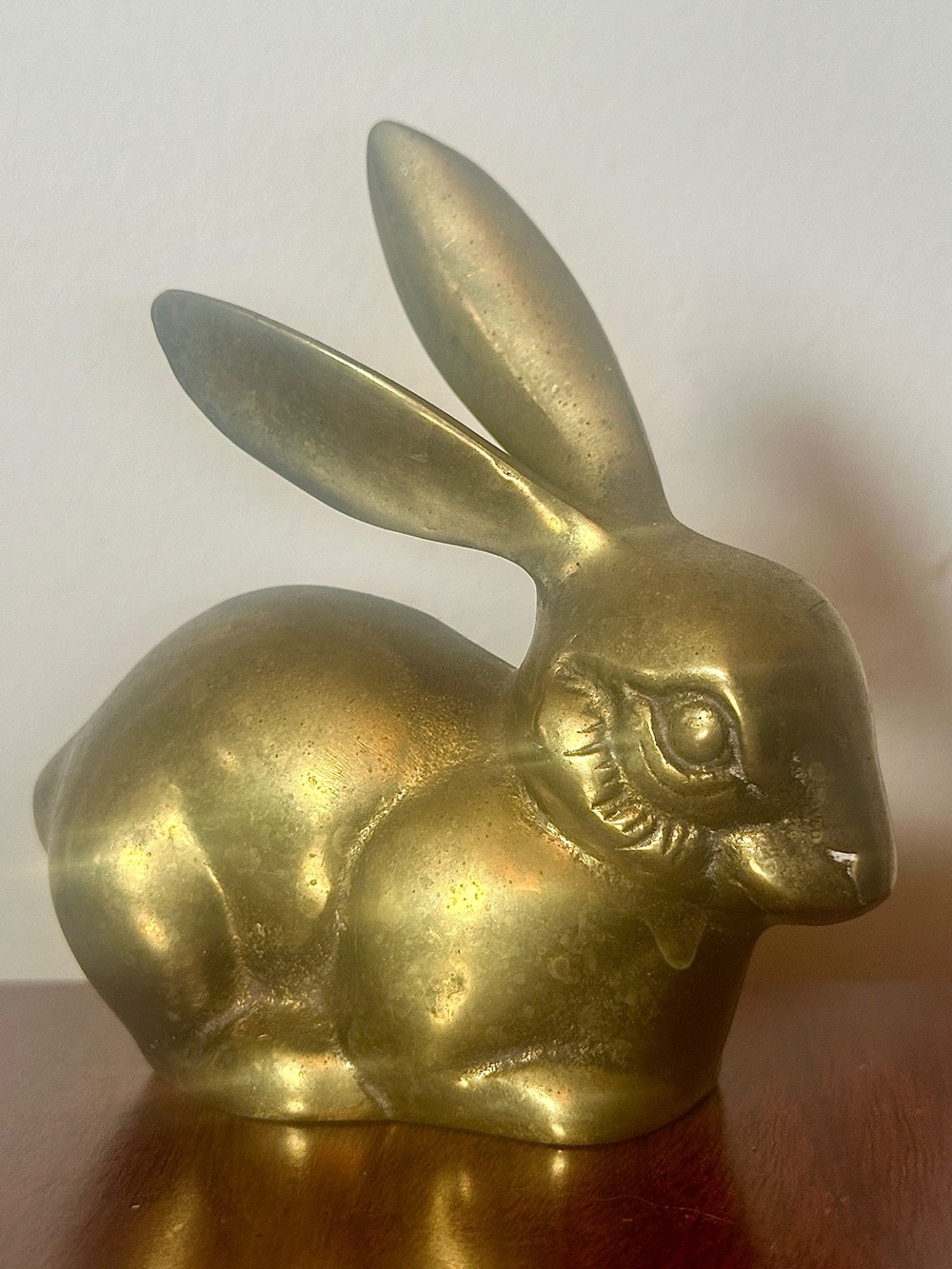 Brass Rabbit Vintage Figurine Paperweight Collectible Home Decor